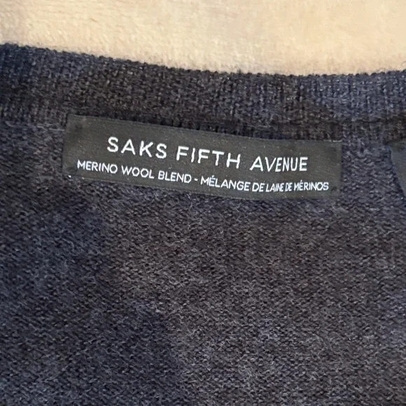 Saks Fifth Avenue Black Label Charcoal Crewneck Sweater in L - Picture 2 of 6
